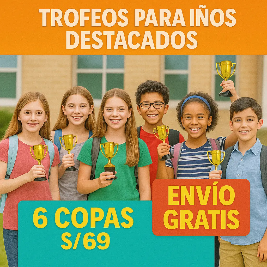 🏆 🥇 6 Trofeos para Niños - Primer Puesto ¡Celebra tu Victoria!
