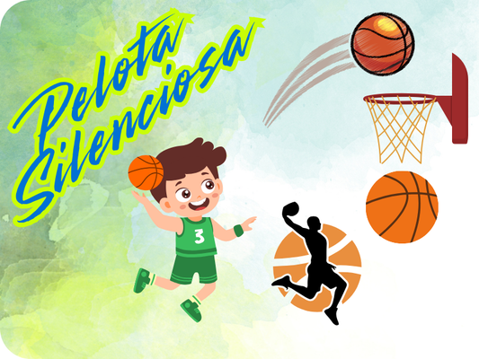 Pelota Silenciosa de 24cm + Canastilla.  ¡Juega Básquet en Casa sin Molestar a Nadie!