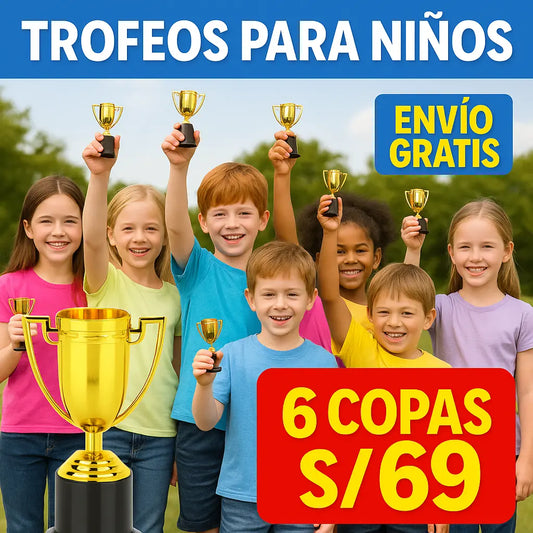 🏆  🥇 6 Trofeos para Niños - Primer Puesto ¡Celebra tu Victoria!