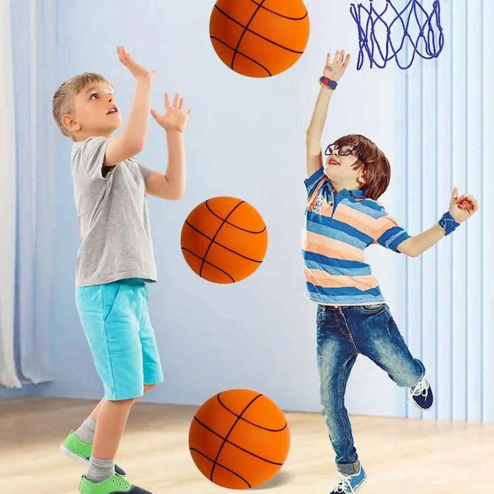 Pelota Silenciosa de 24cm + Canastilla.  ¡Juega Básquet en Casa sin Molestar a Nadie!