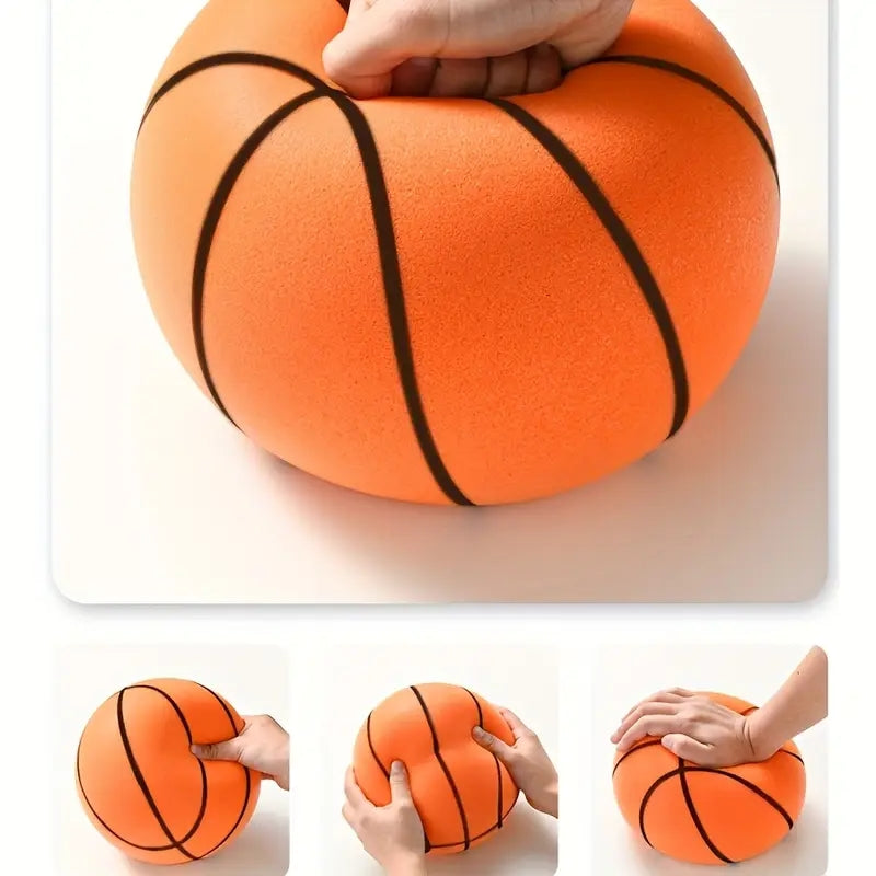 Pelota Silenciosa de 24cm + Canastilla.  ¡Juega Básquet en Casa sin Molestar a Nadie!