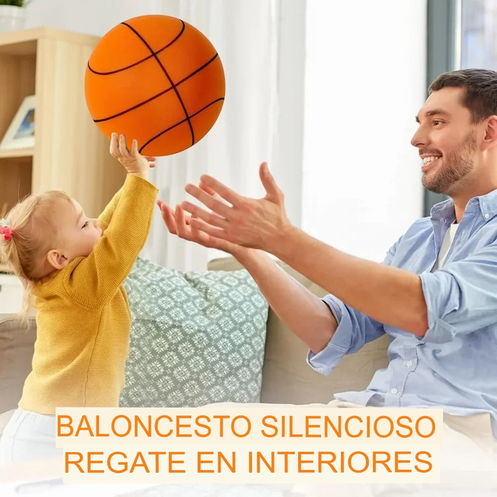 Pelota Silenciosa de 24cm + Canastilla.  ¡Juega Básquet en Casa sin Molestar a Nadie!